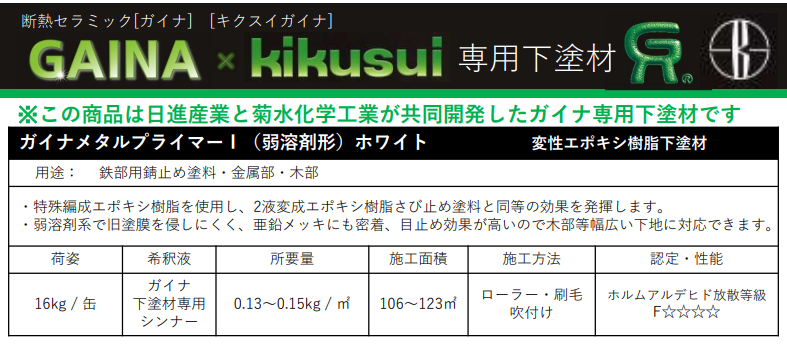 ガイナメタルプライマーⅠ　ホワイト　16kg