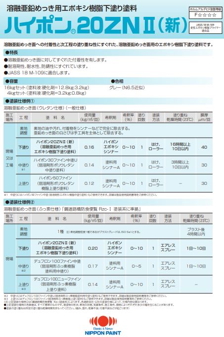 ハイポン20ＺＮⅡ  16Kgセット