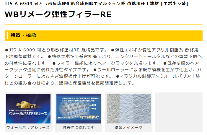 WBリメーク弾性フィラーRE 15kg