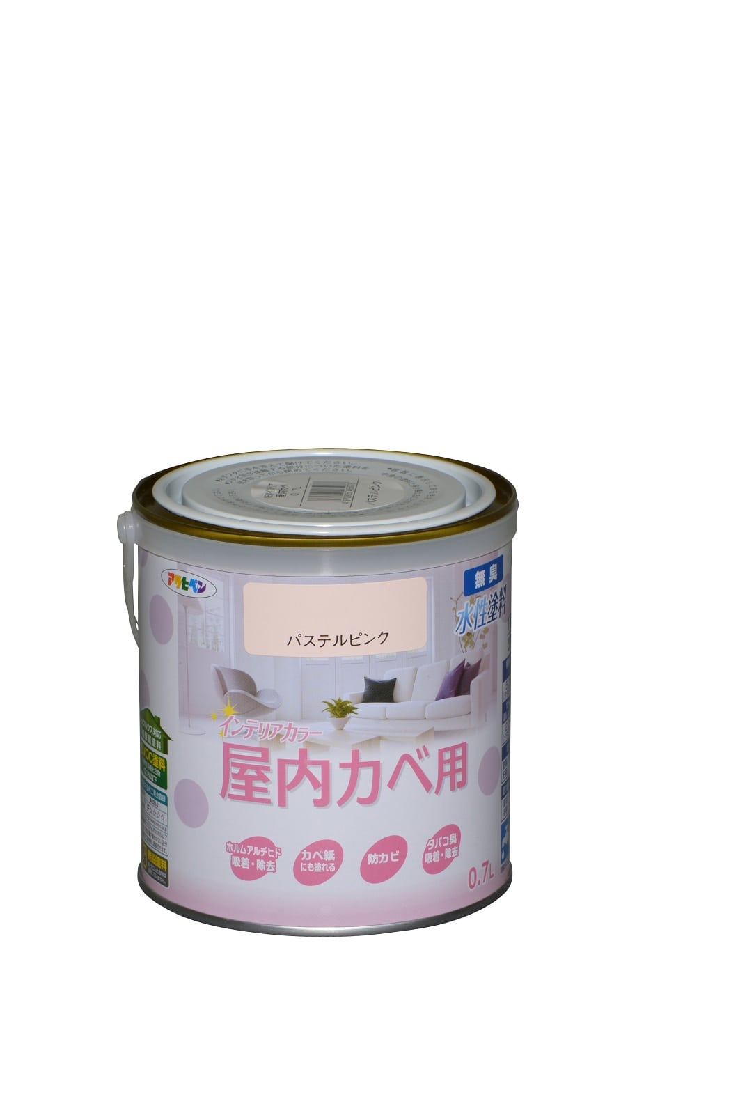 NEW水性インテリアカラー屋内カベ 0.7L 各色