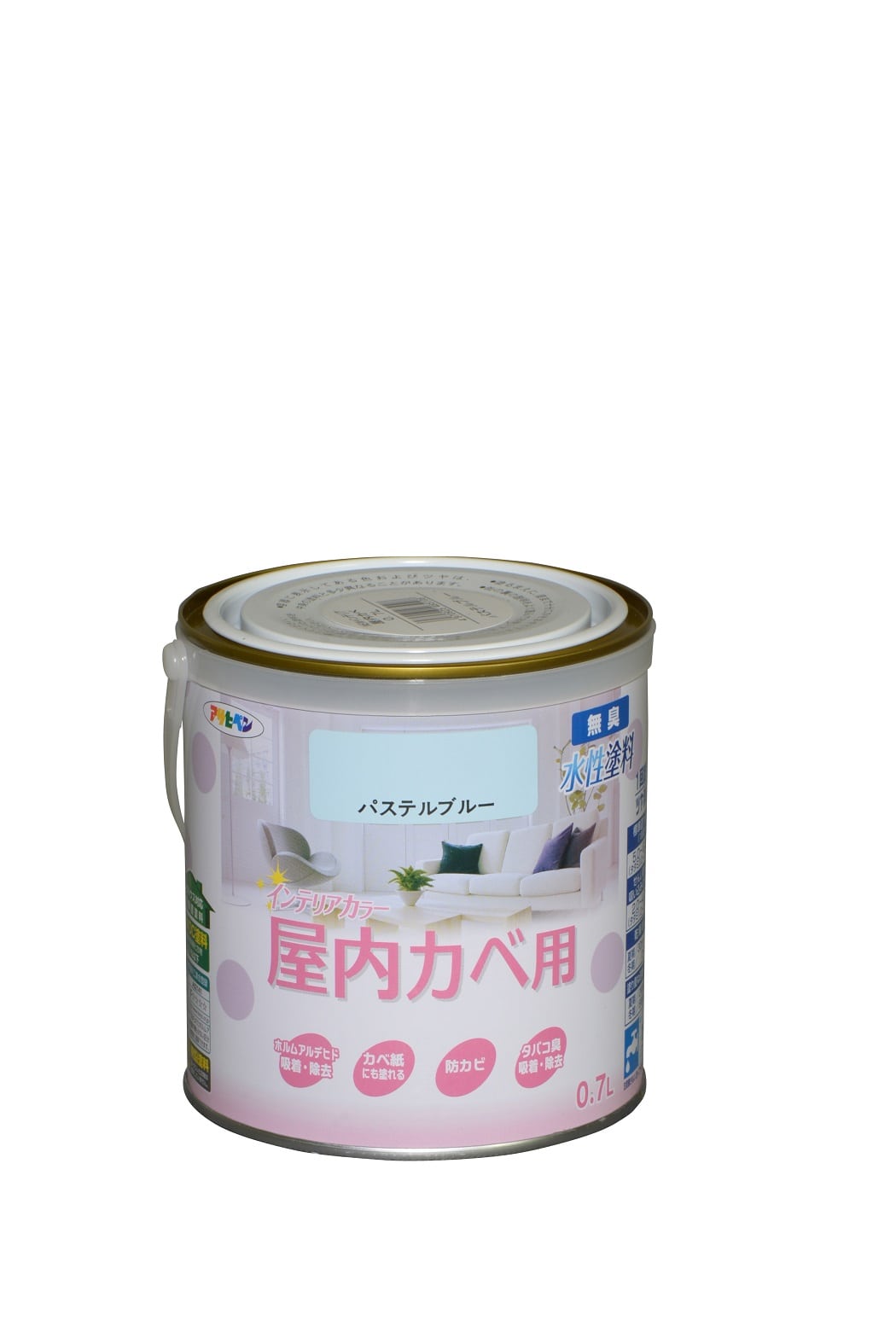 NEW水性インテリアカラー屋内カベ 0.7L 各色