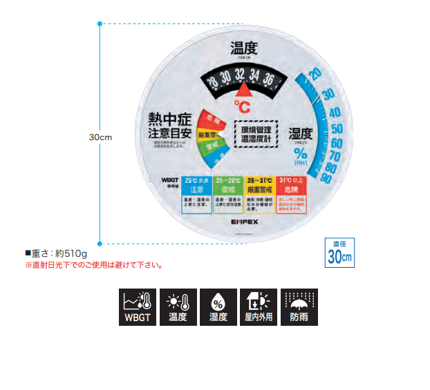 温度・湿度計Type30　TM-2486W